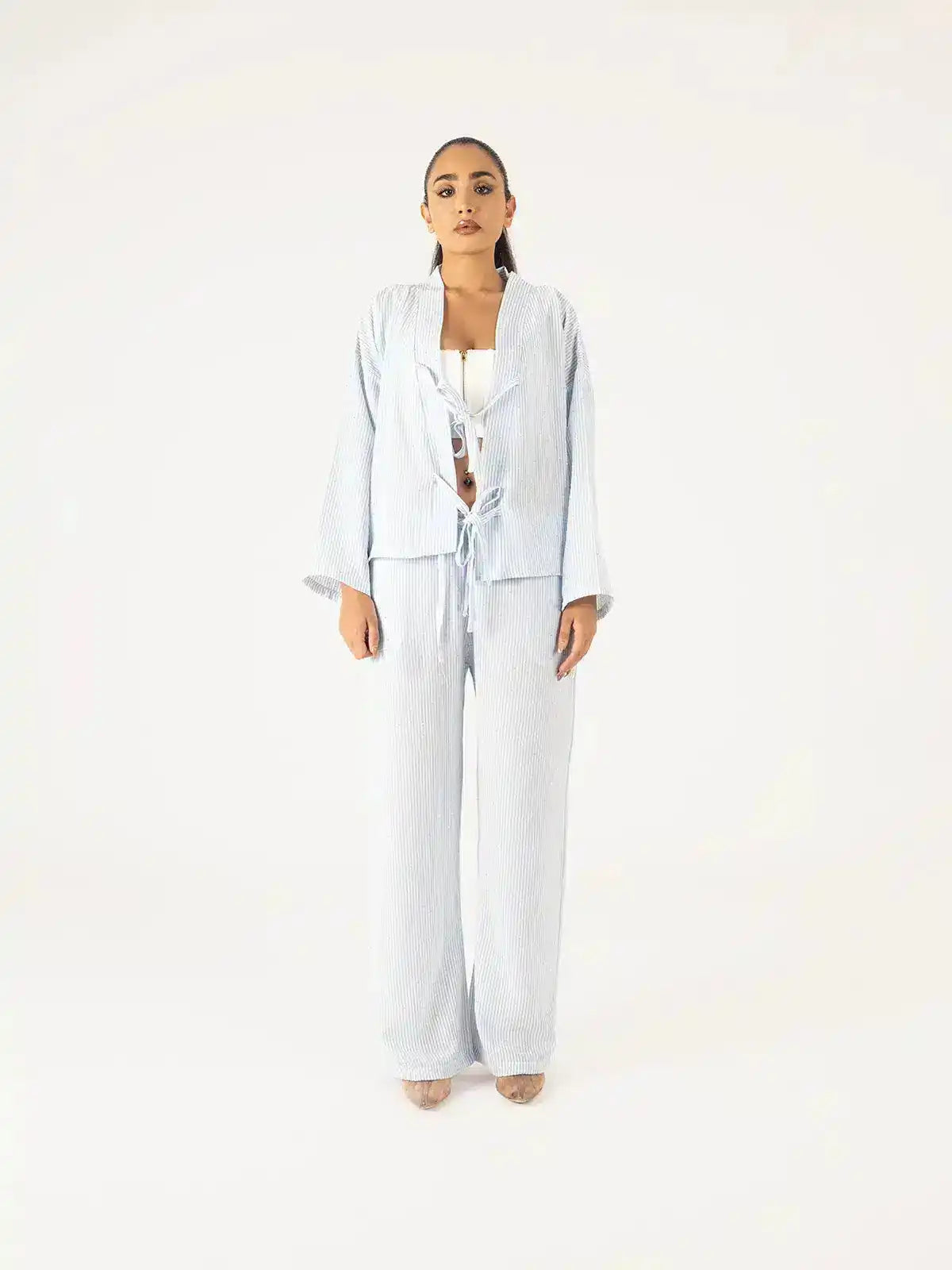 FAYA Light Blue Strass Co-Ord Set