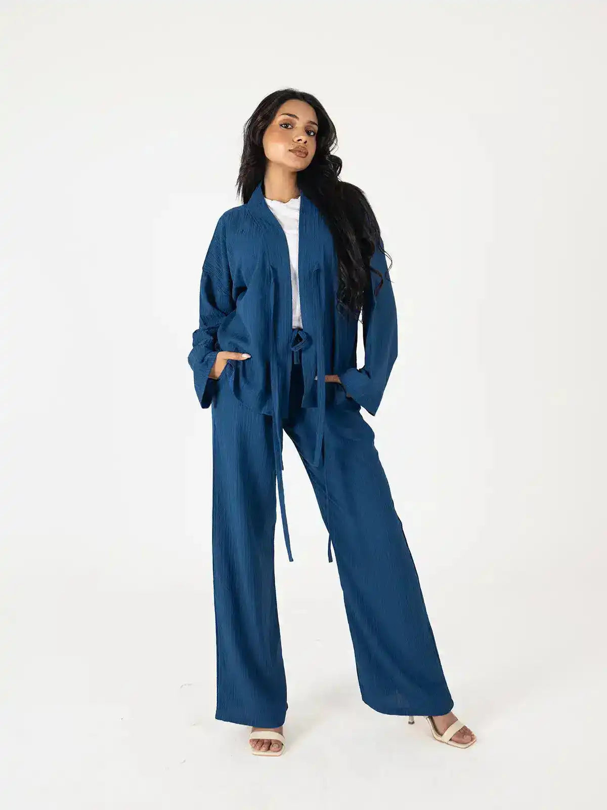 Textured Deep Blue Co-Ord Set