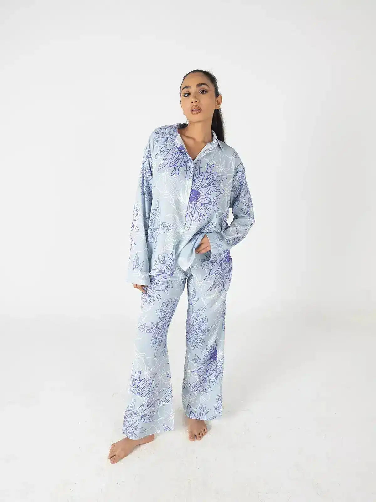 Faya Light Blue Floral Co-ord Set