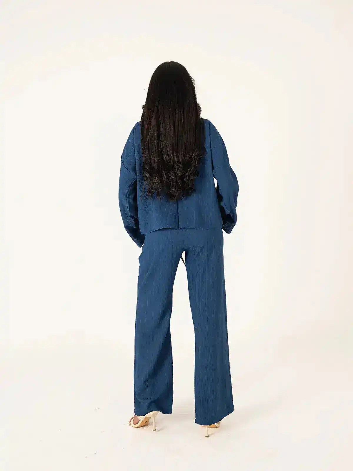 Textured Deep Blue Co-Ord Set