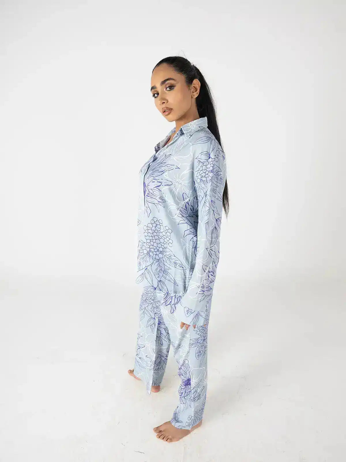 Faya Light Blue Floral Co-ord Set