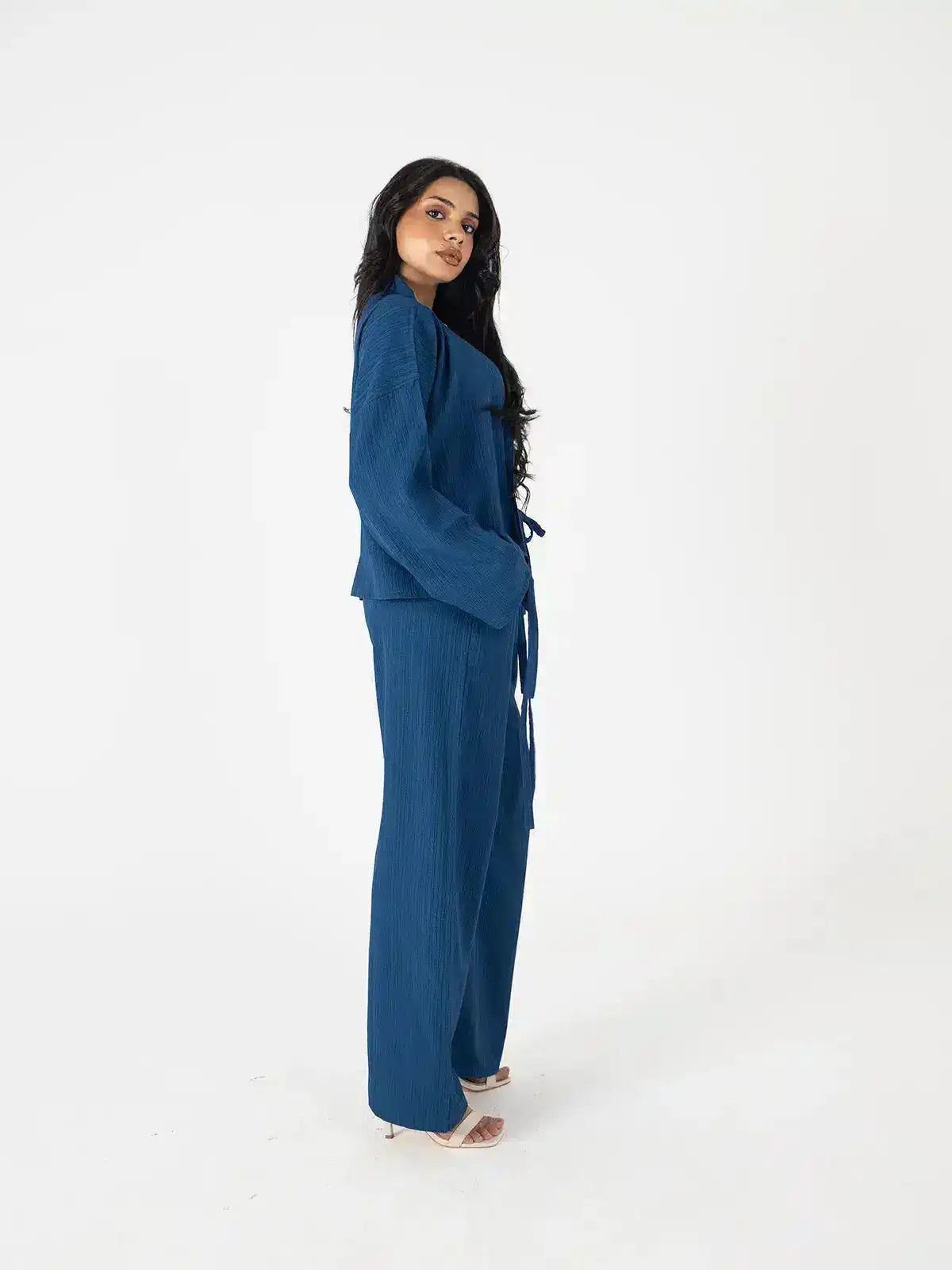 Textured Deep Blue Co-Ord Set
