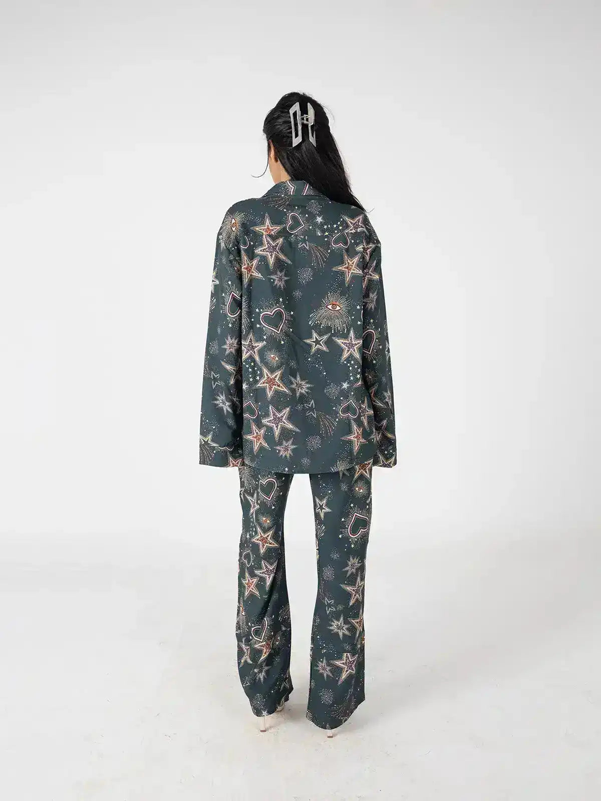 Olive Printed Co-ord Set with Relaxed Silhouette