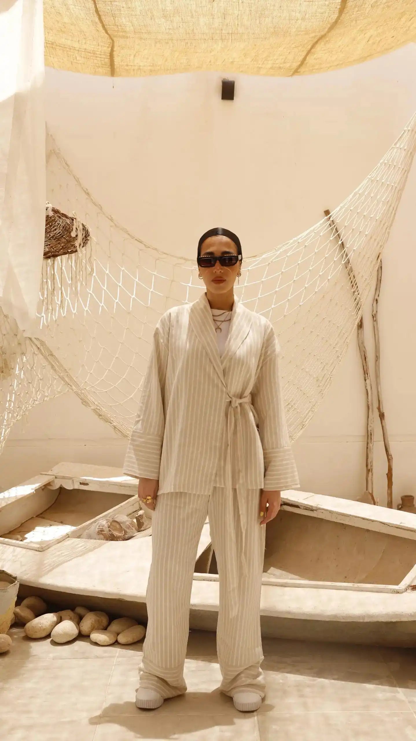 Pure stripped Linen set