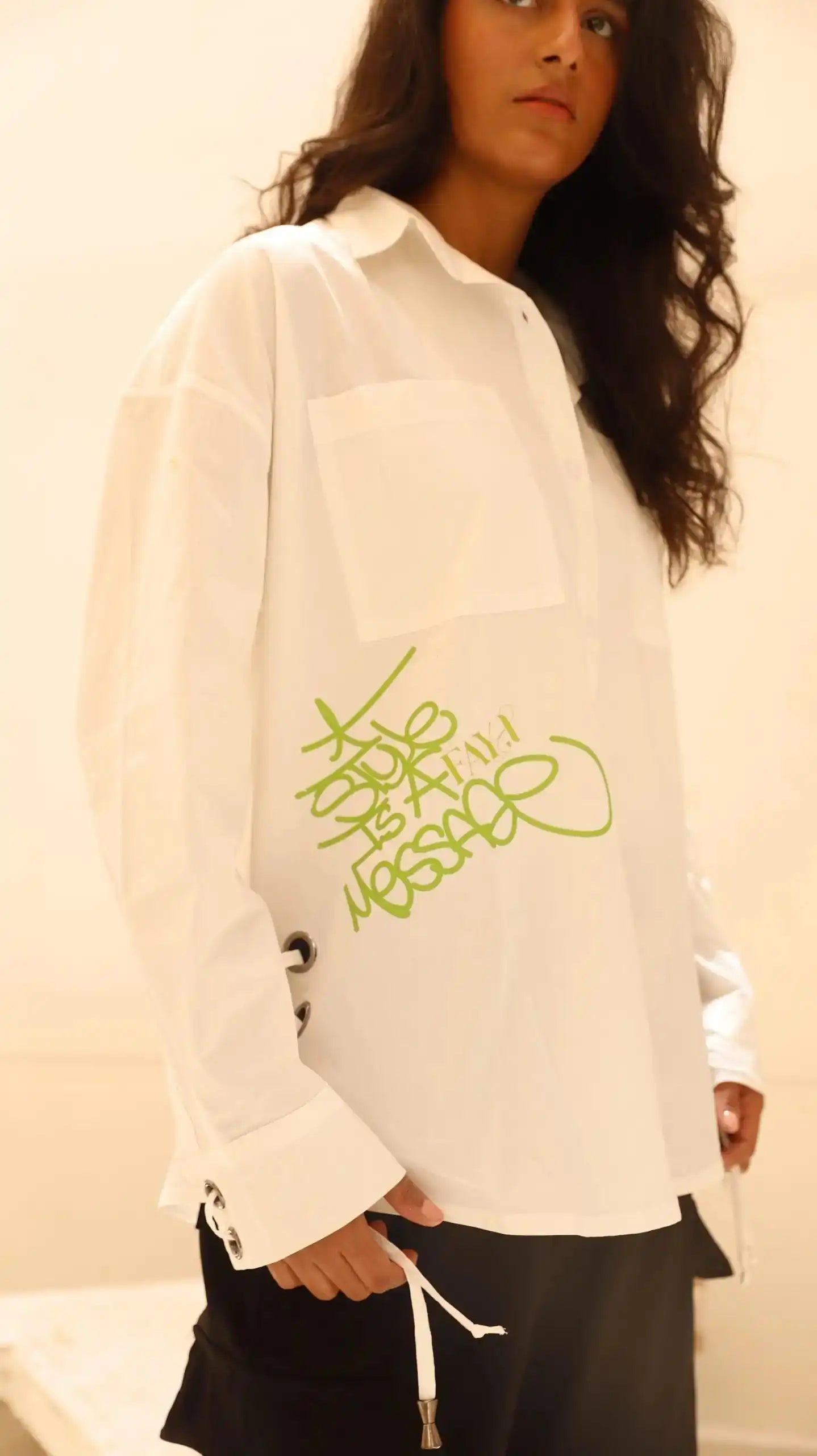 Super C White straps Poplin Shirt