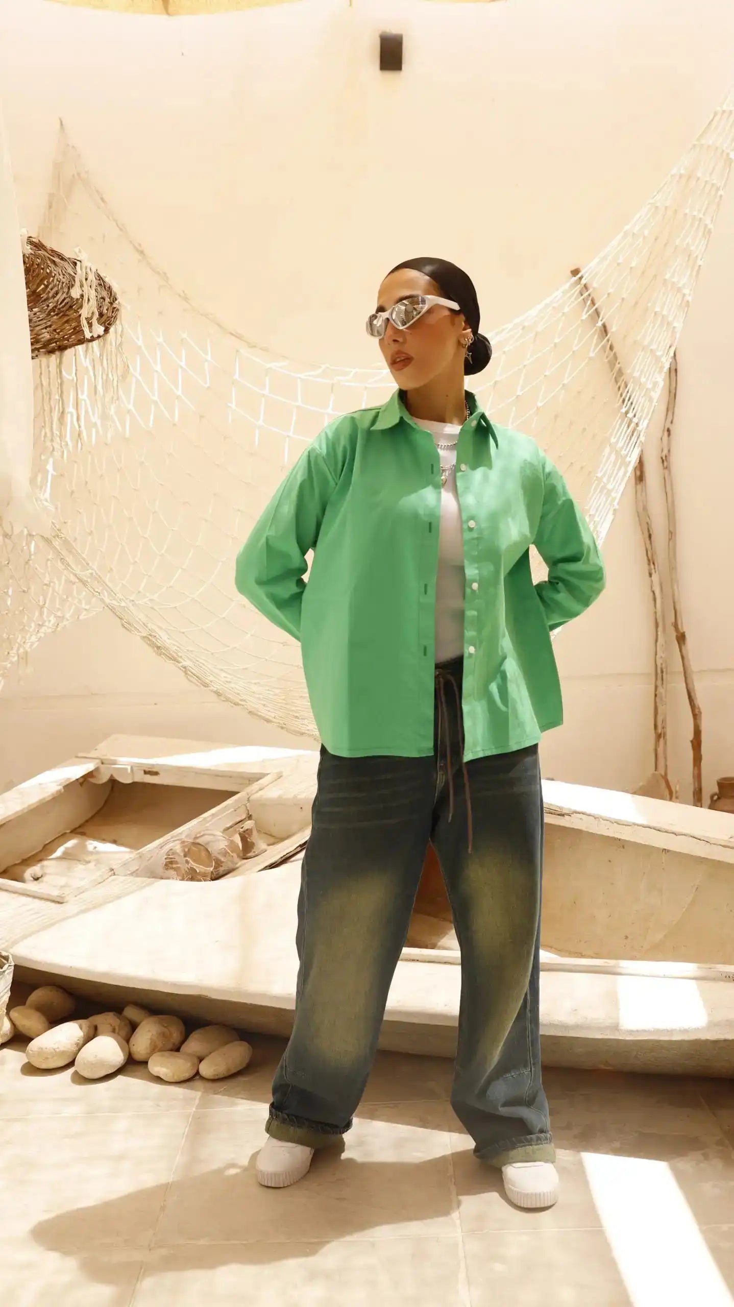 Green Poplin Shirt