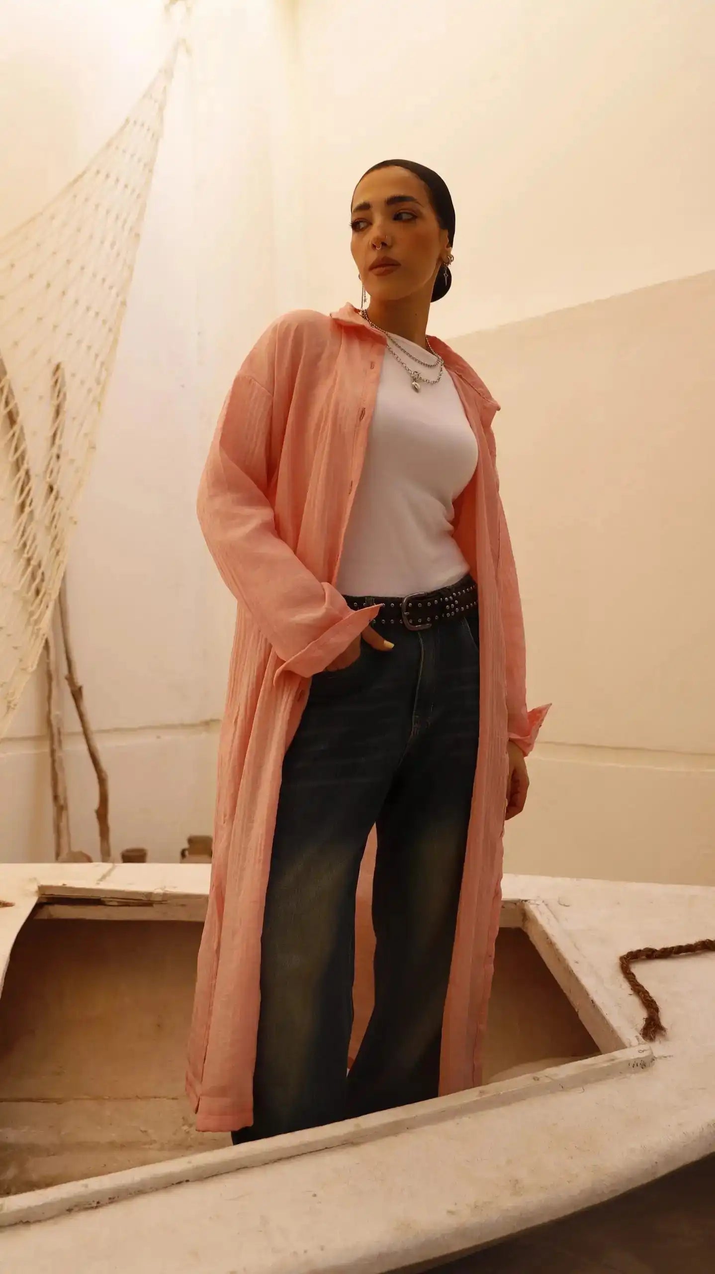 Pink shirt Dress