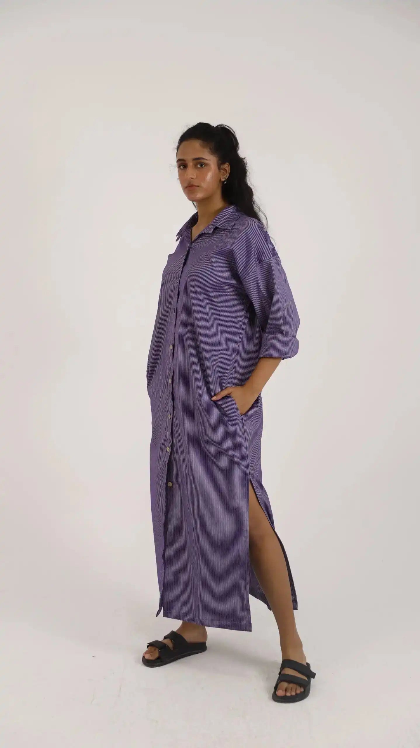 Purple shirt Dress
