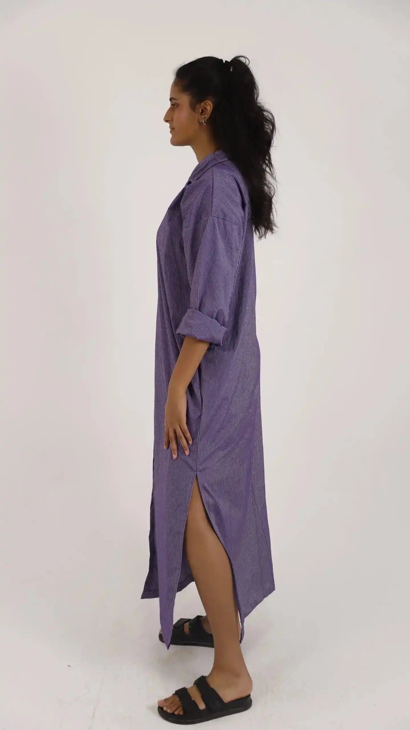 Purple shirt Dress