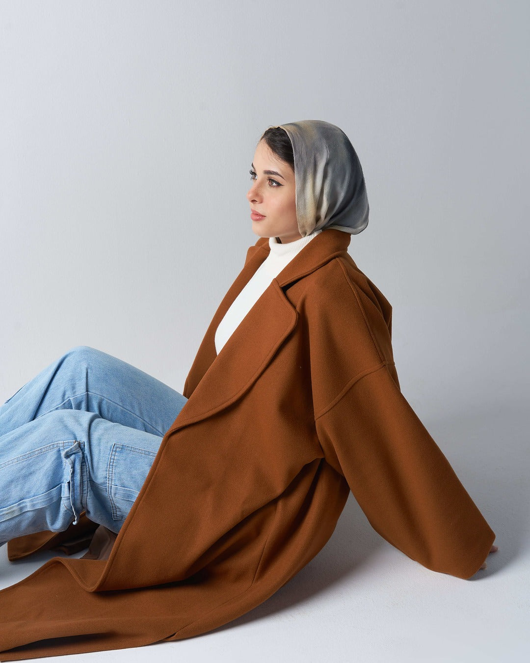 Long Wool-Blend oversized Coat – Caramel Brown