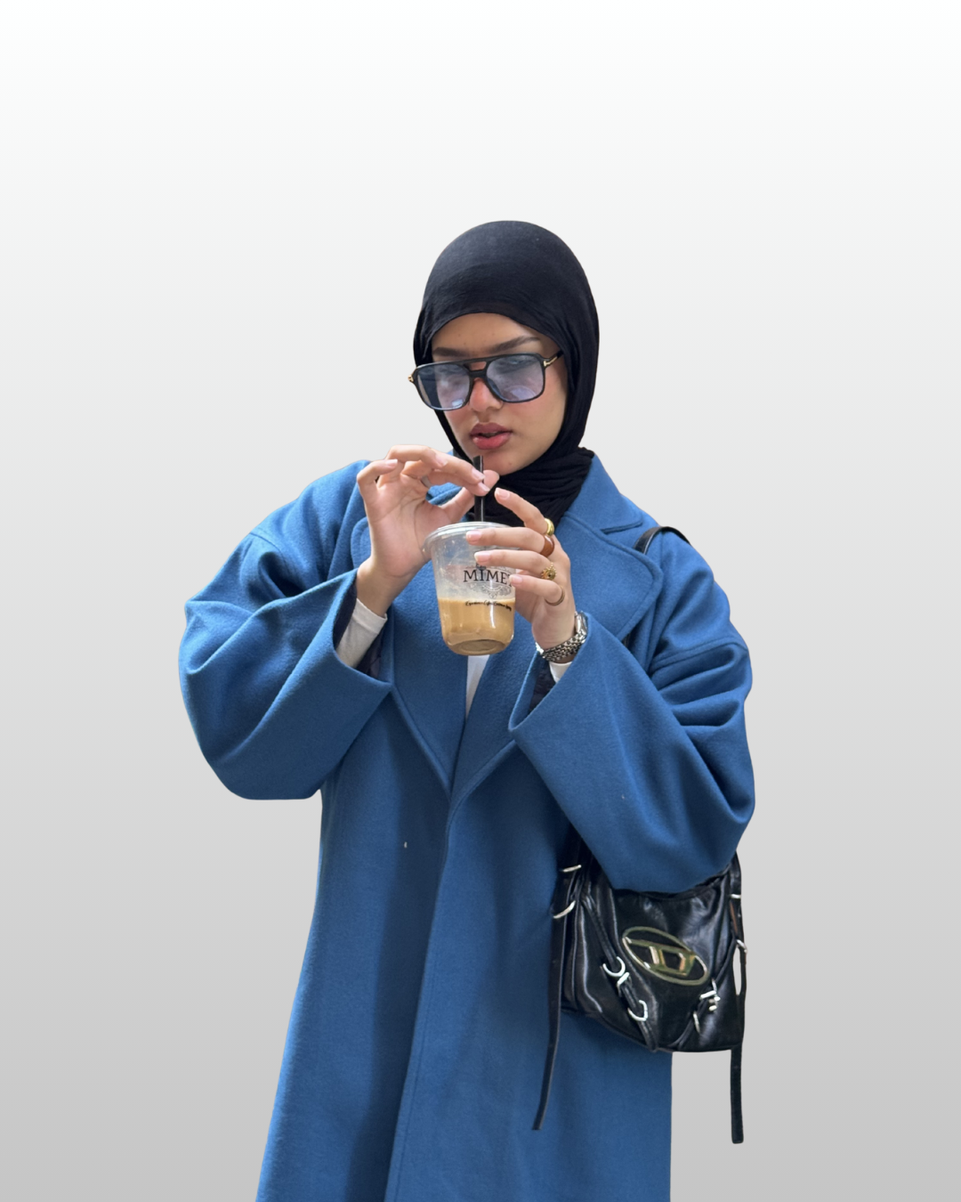 Minimal Long Coat – Deep Ocean Blue