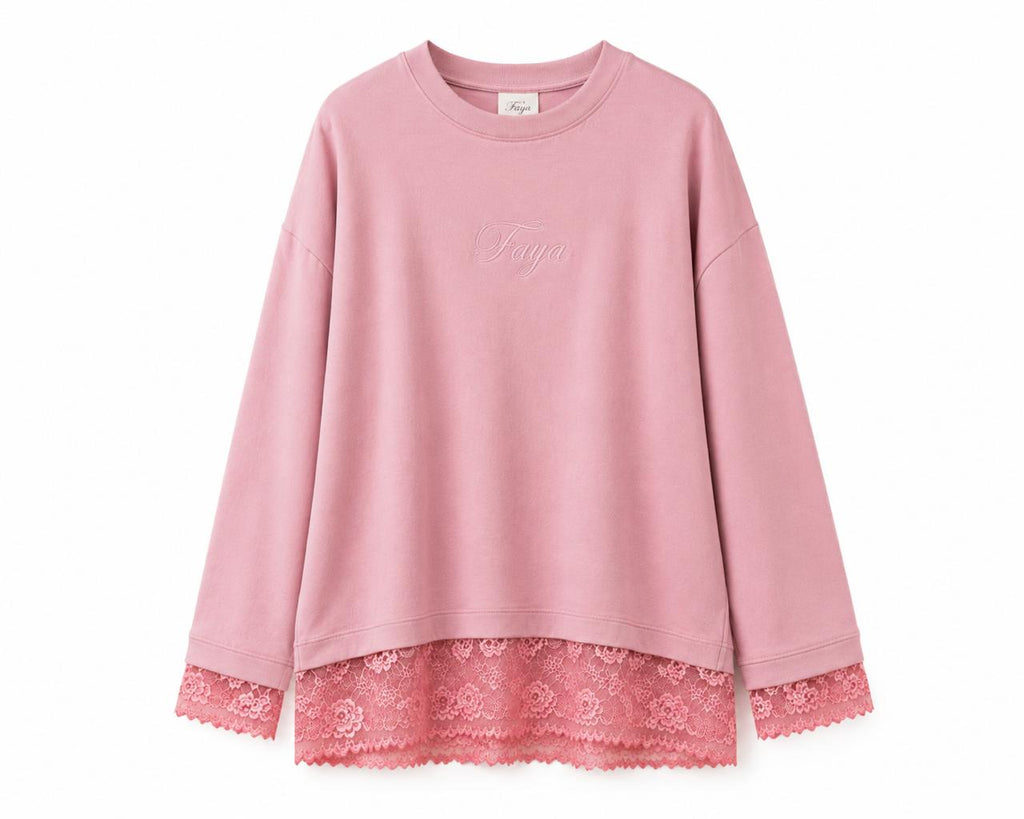 Pink Lace Tee - Faya