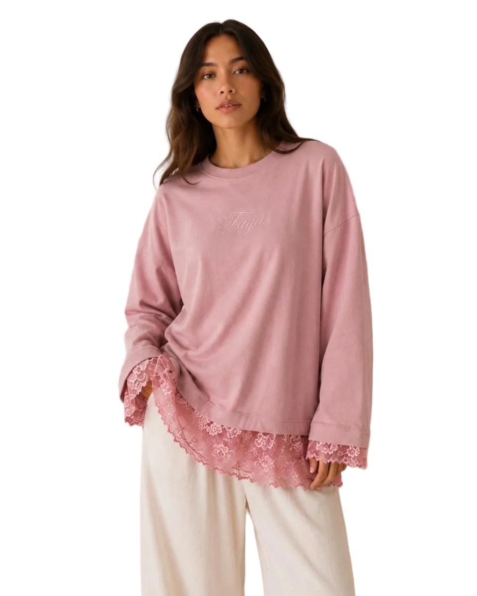 Pink Lace Tee - Faya