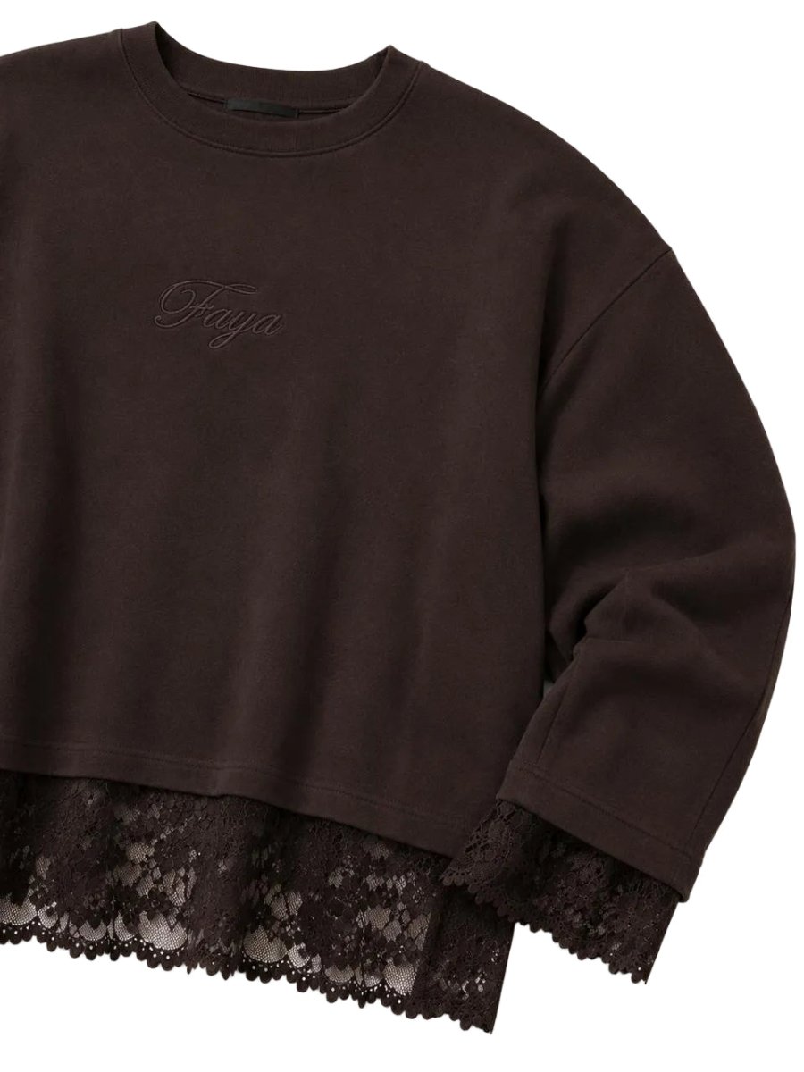 Brown Lace Tee -Faya